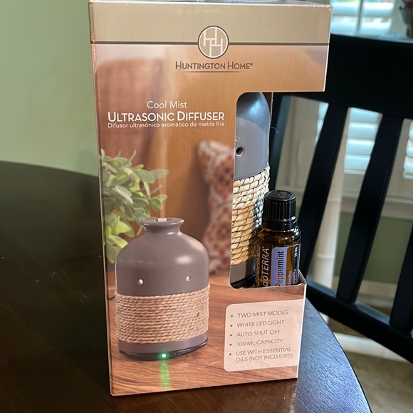Huntington Home Accents Cool Mist Ultrasonic Lighted Ceramic Diffuser With Doterra Essential